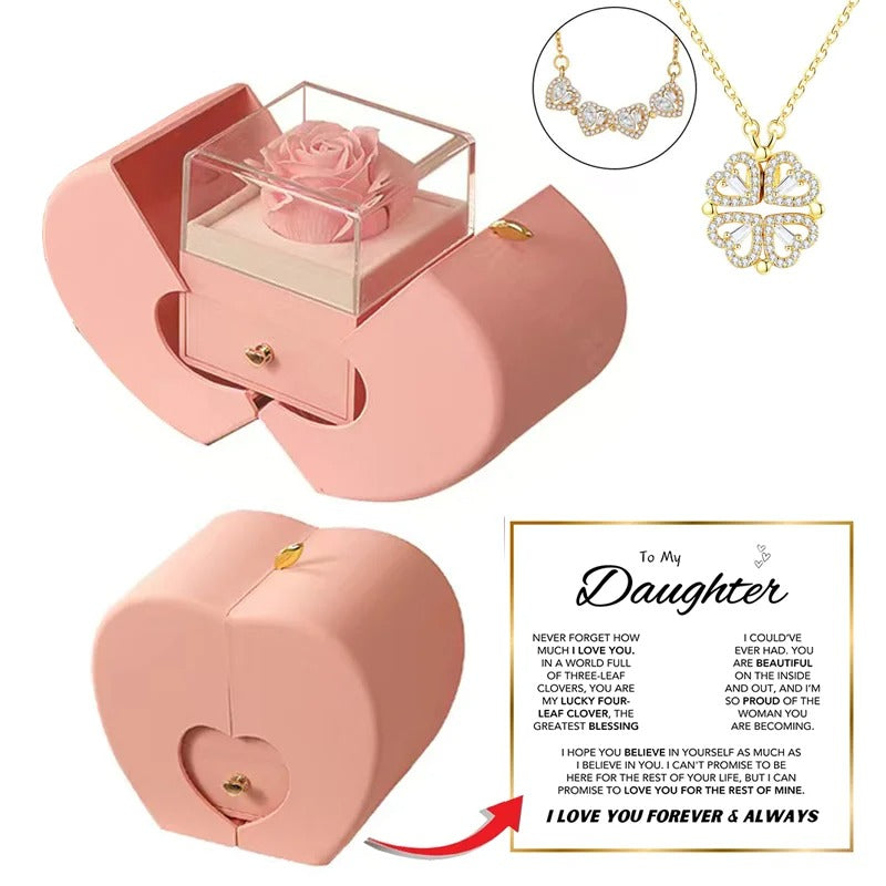 Daughter’s Lucky Clover Necklace & Forever Rose 7
