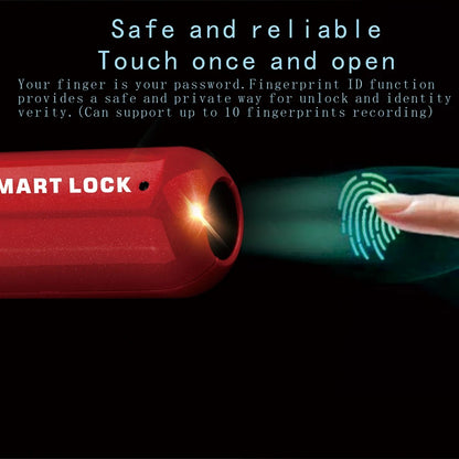Portable Smart USB Rechargeable Fingerprint Padlock 7