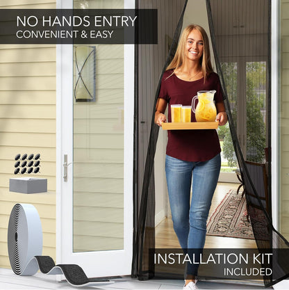 Anti Mosquito Magnetic Self Closing Mesh Screen Door 7
