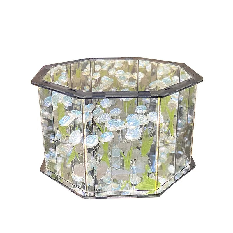 DIY Flowers Mirror Cube Lamp 7