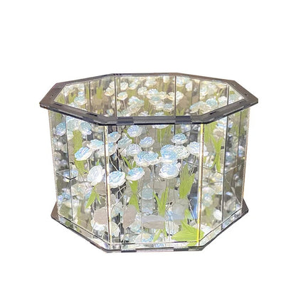 DIY Flowers Mirror Cube Lamp 7