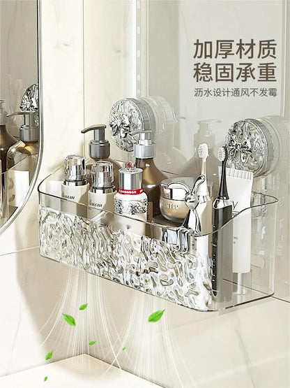 Light Luxury Style Glacier Pattern Suction Cup Shelf 7