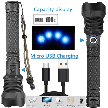 LED Rechargeable Tactical Flashlight 90000 High Lumens 7