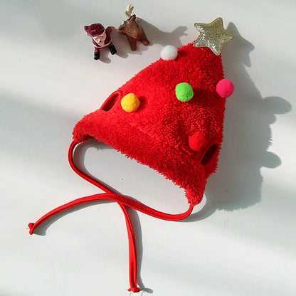 F)Adorable Christmas Tree Pom-Pom Hat 6