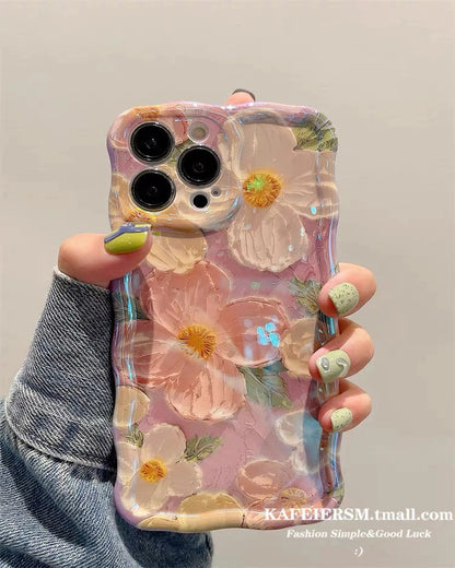 Colorful Retro Oil Painting Print iPhone Case 7