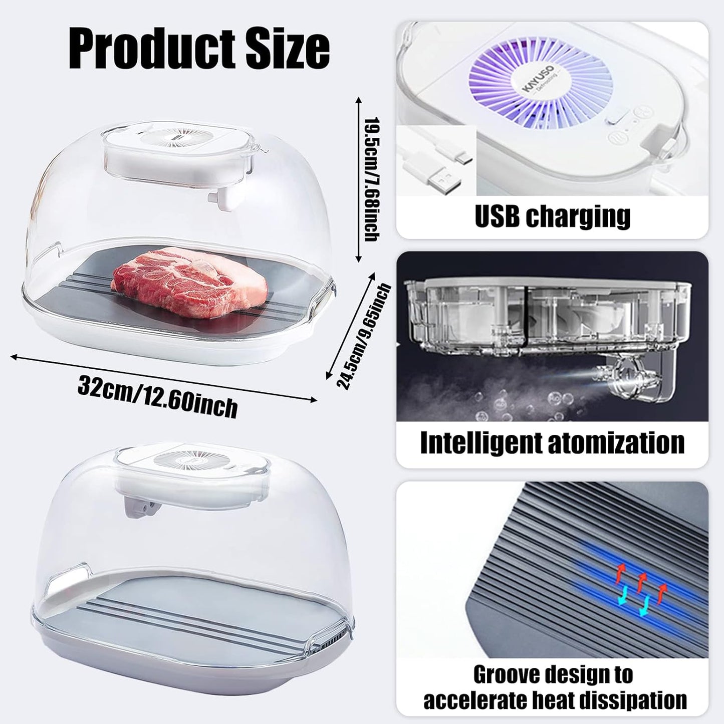 2 in 1 Defrosting Box with HDF Aluminum Thawing Plate 7