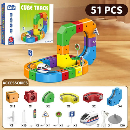 Rainbow Magnetic Train Track Builder Set 7