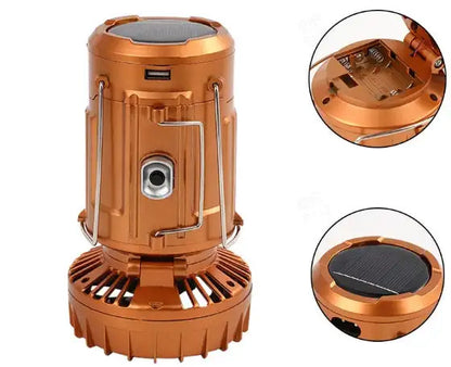 Portable Camping Lantern with Fan – Solar Powered, LED Light, Rechargeable & Hanging Tent Lamp 7