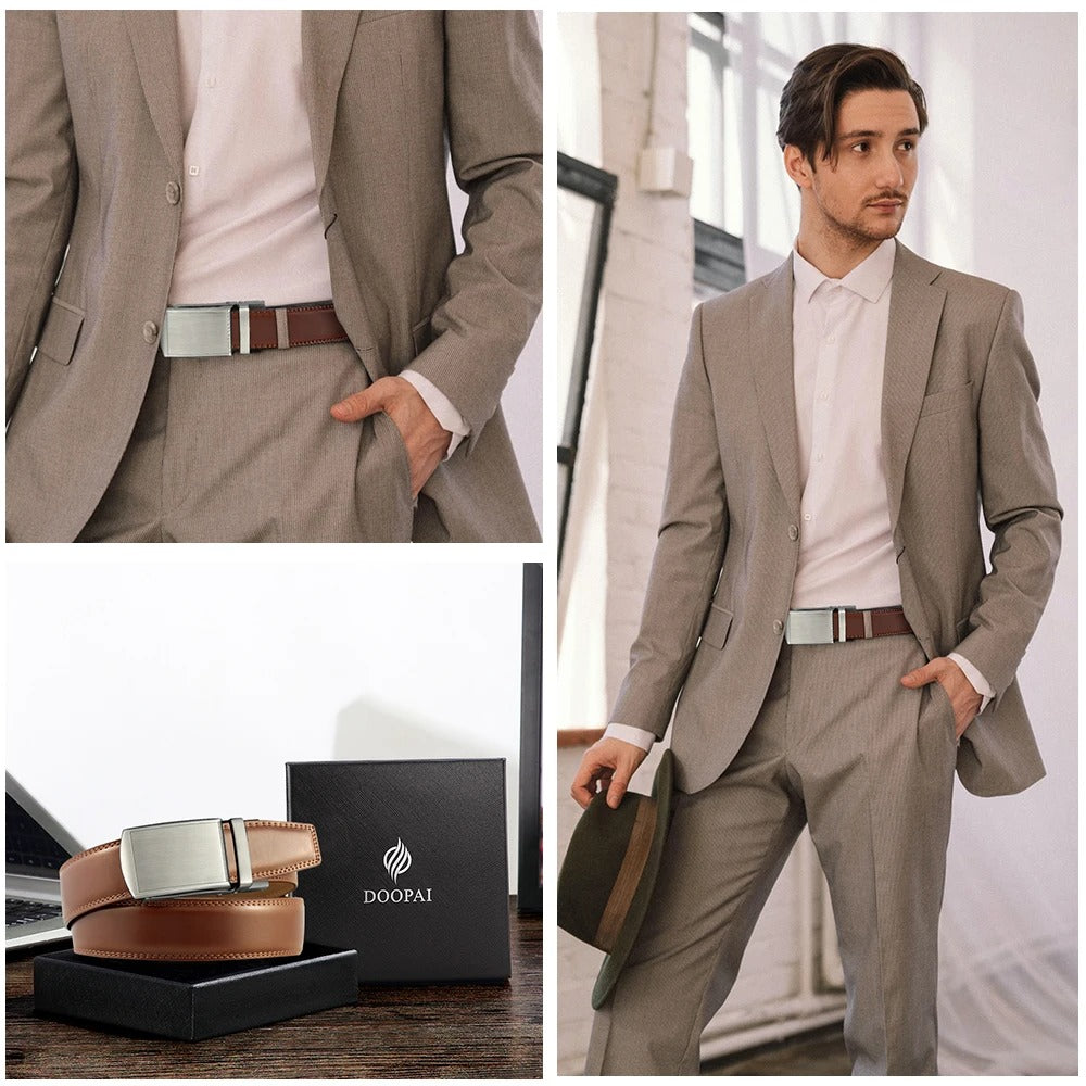 Leather Ratchet Belt With Adjustable Buckle CrackSlick 7