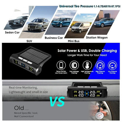 Real-time Display Solar Charging Tire Pressure Monitoring System 7