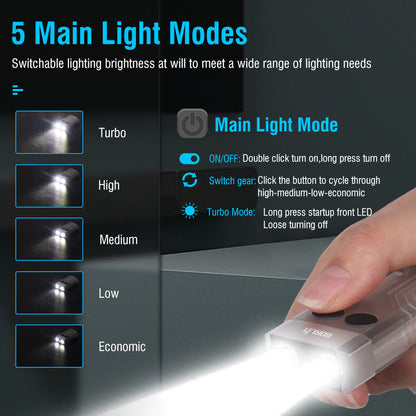 Small Powerful EDC Flashlight with Red UV Blue Light 7