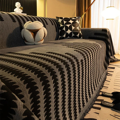 Cozy Chenille Retro Sofa Throw Cover 7