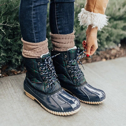 Women Waterproof Lace Up Duck Boots 7