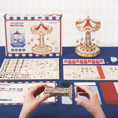 Swing Ride DIY Music Box 3D Wooden Puzzle 7