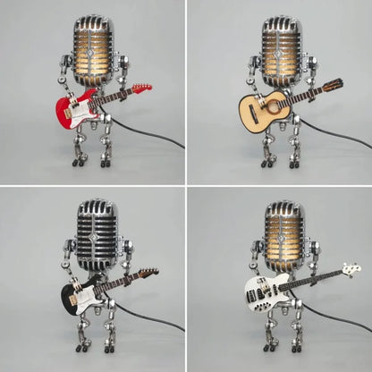 Vintage Microphone Guitar Robot Table Lamp 7