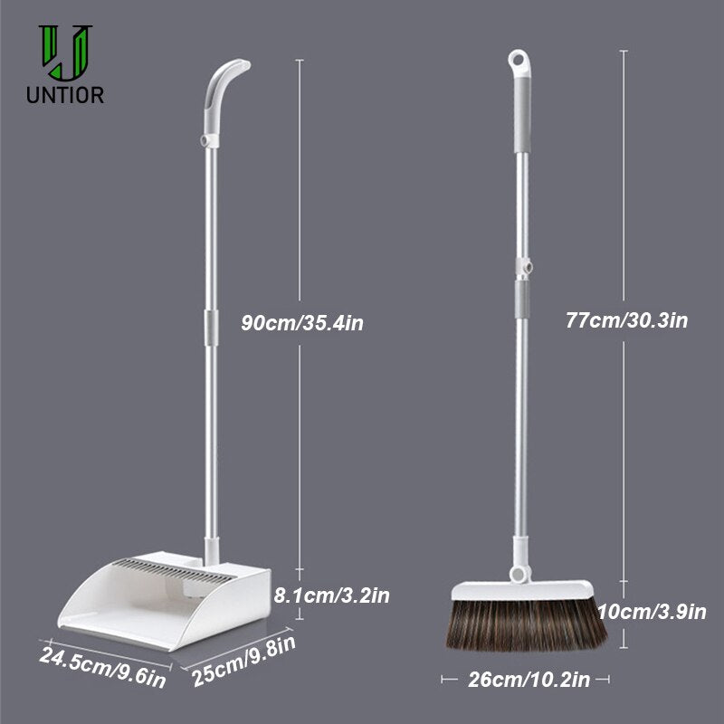 Stainless Steel Built-In Comb Rotating Broom 7