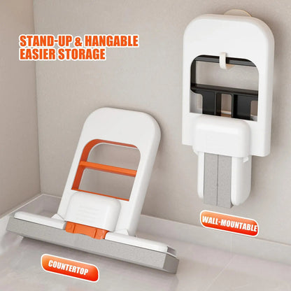 Mini Foldable Desktop Mop, Portable Self-Squeeze Short Mop 7