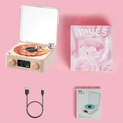 Premium Waves Retro Bluetooth Vinyl Record Player 7