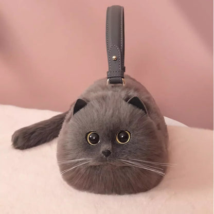 Realistic Handmade Cat Crossbody Bag – Cute Cat-Shaped Purse 7