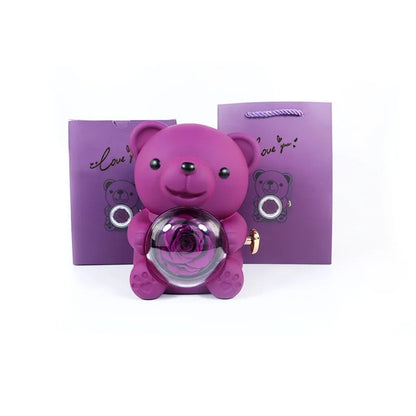 Eternal Rose Bear W/ Engraved Necklace 7