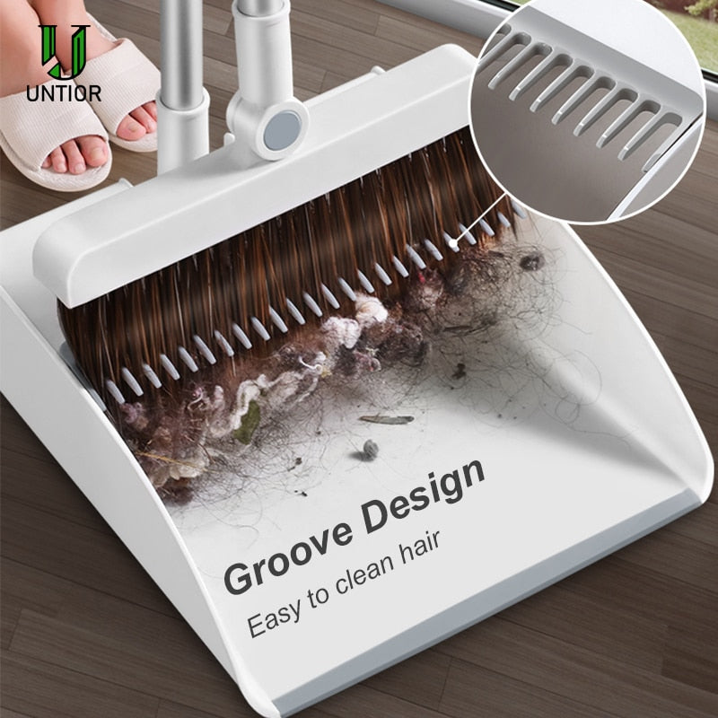 Stainless Steel Built-In Comb Rotating Broom 8