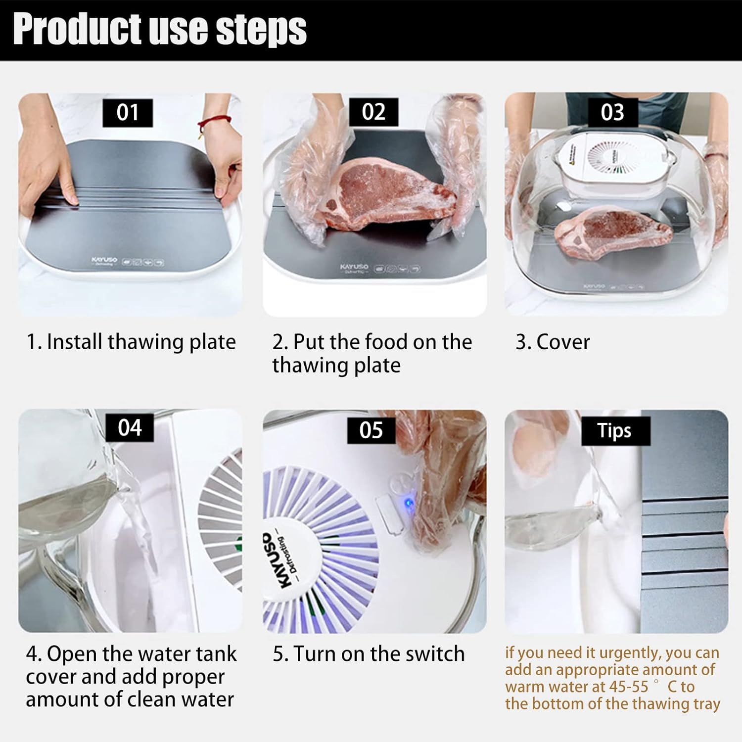 2 in 1 Defrosting Box with HDF Aluminum Thawing Plate 8