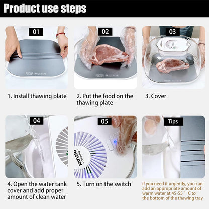 2 in 1 Defrosting Box with HDF Aluminum Thawing Plate 8