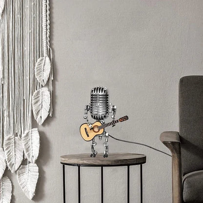 Vintage Microphone Guitar Robot Table Lamp 8