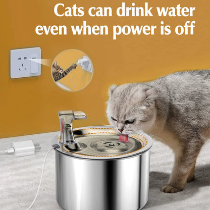 Stainless Steel Automatic Cats Healthy Water Fountain 8