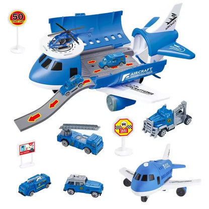 Transformable Airplane Transport Playset for Kids 8
