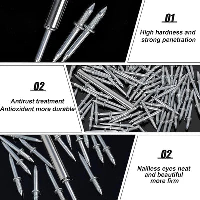 Double-Head Skirting Thread Seamless Nails (100 Pcs) 7