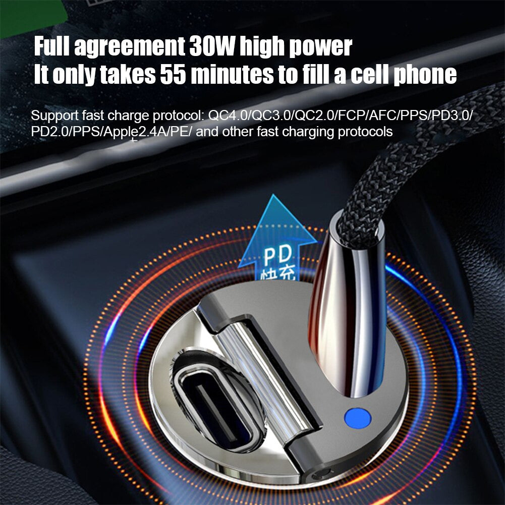 Mini Stealth USB/USB-C Car Quick Charger 8