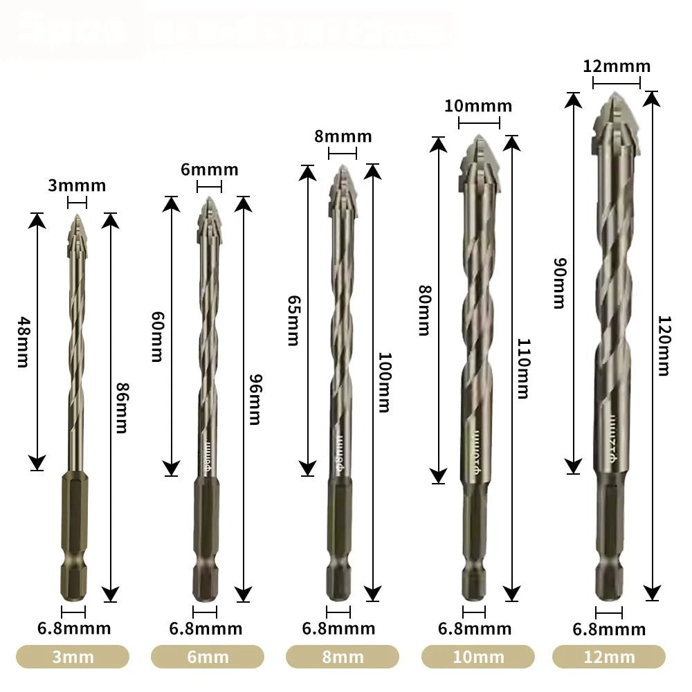 High-Performance Titanium-Coated Drill  5PCS 8
