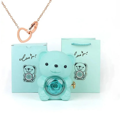 Eternal Rose Bear with Engraved Necklace 8