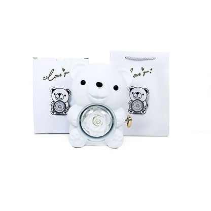 Eternal Rose Bear W/ Engraved Necklace 8