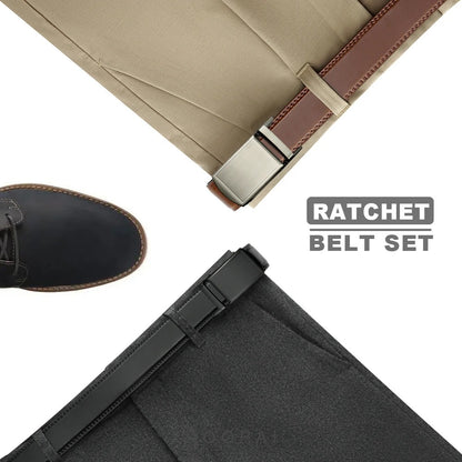 Leather Ratchet Belt With Adjustable Buckle CrackSlick 8