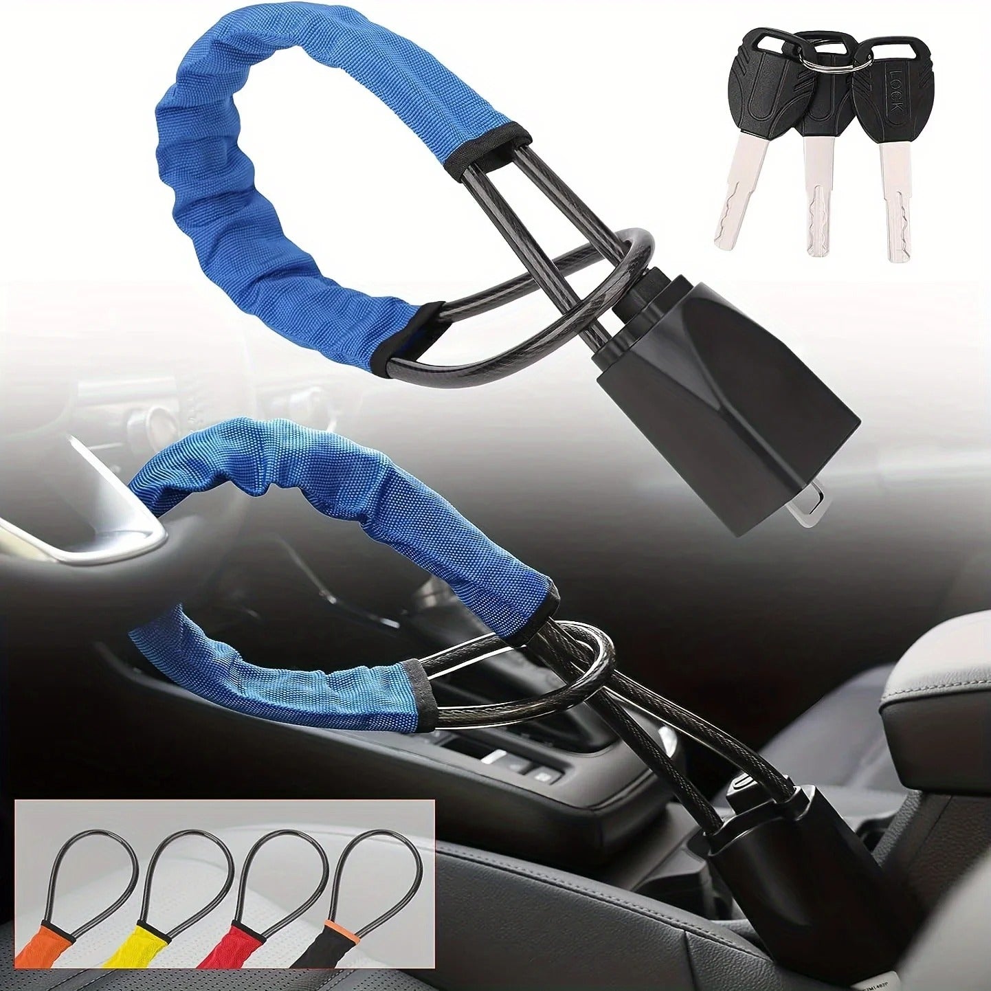 Heavy-Duty Steering Wheel & Gear Shift Anti-Theft Lock 8