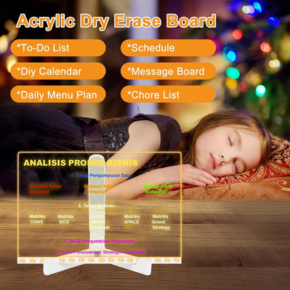 LED Acrylic Dry Erase Note Drawing Board 7