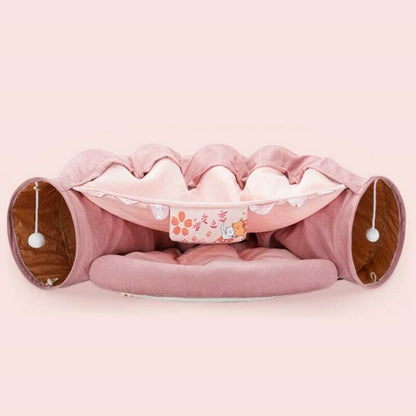 Funny Cat Bed Pet Tent 2 Holes Tunnel 8