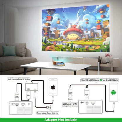 LED Home HD Mini Portable Micro Projector 8