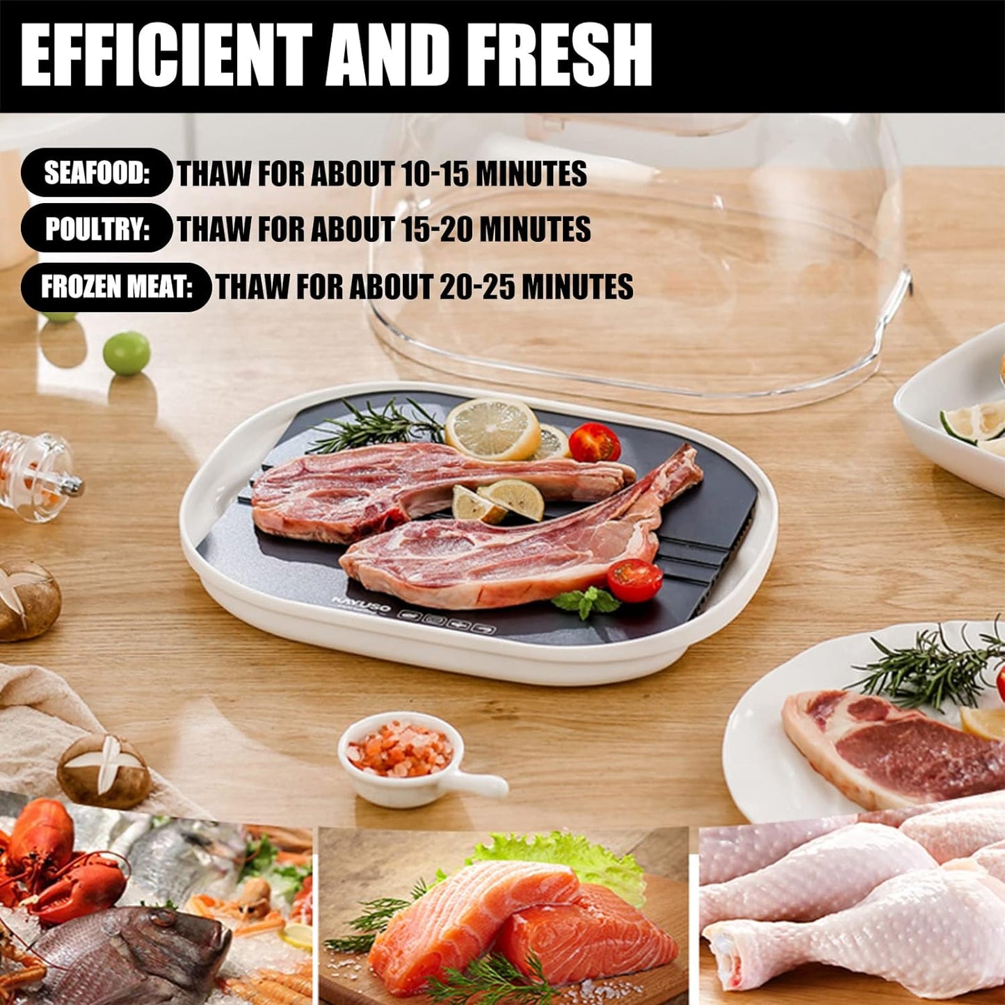 2 in 1 Defrosting Box with HDF Aluminum Thawing Plate 9
