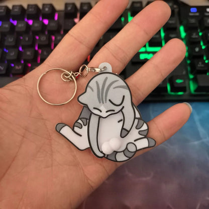 Funny Wiggling Cat Keychain 9