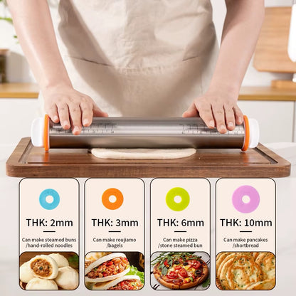 Adjustable Rolling Pin with Thickness Rings 9