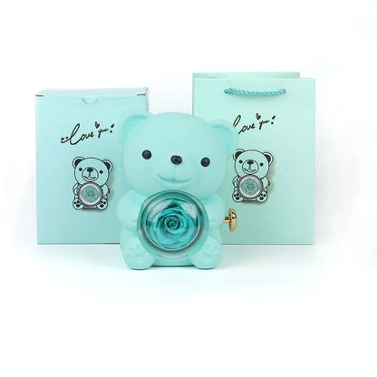 Eternal Rose Bear W/ Engraved Necklace 9
