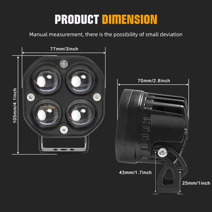 3inch Dual Beam Square Car Fog Light Pods 9