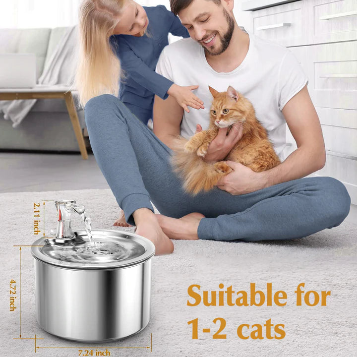 Stainless Steel Automatic Cats Healthy Water Fountain 9