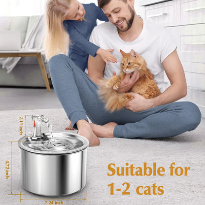 Stainless Steel Automatic Cats Healthy Water Fountain 9