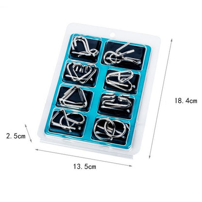 Stainless Steel Montessori Puzzle Mind IQ Test Toys (8pcs) 9