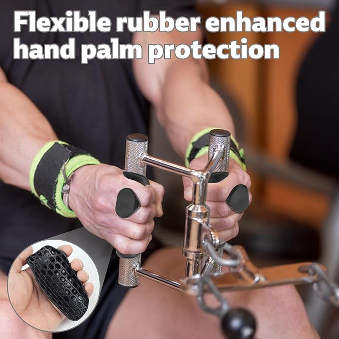 Rubber Gym Grips Fingerless Workout Gym Gloves 9