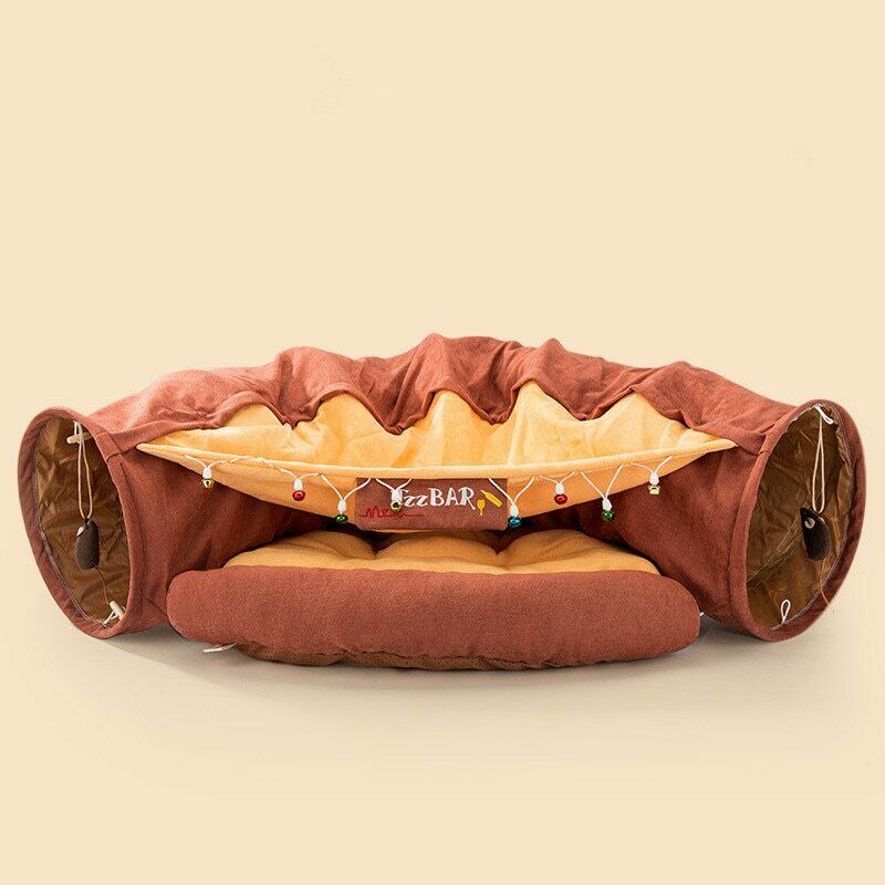 Funny Cat Bed Pet Tent 2 Holes Tunnel 9